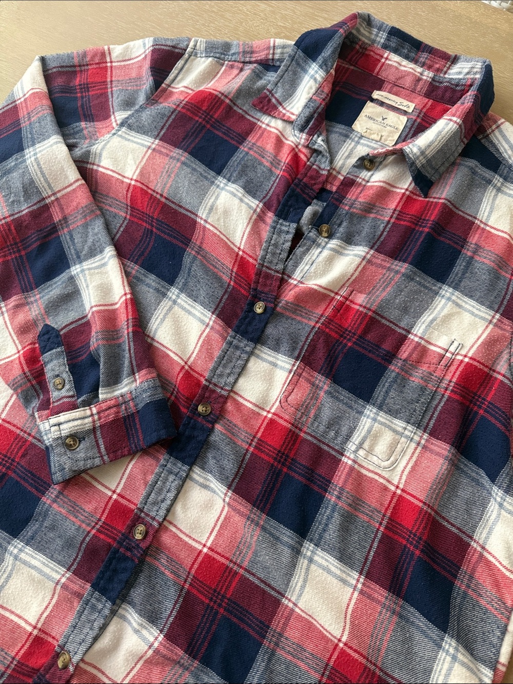 AEO Women’s Amazingly Soft Plaid Flannel | XL
